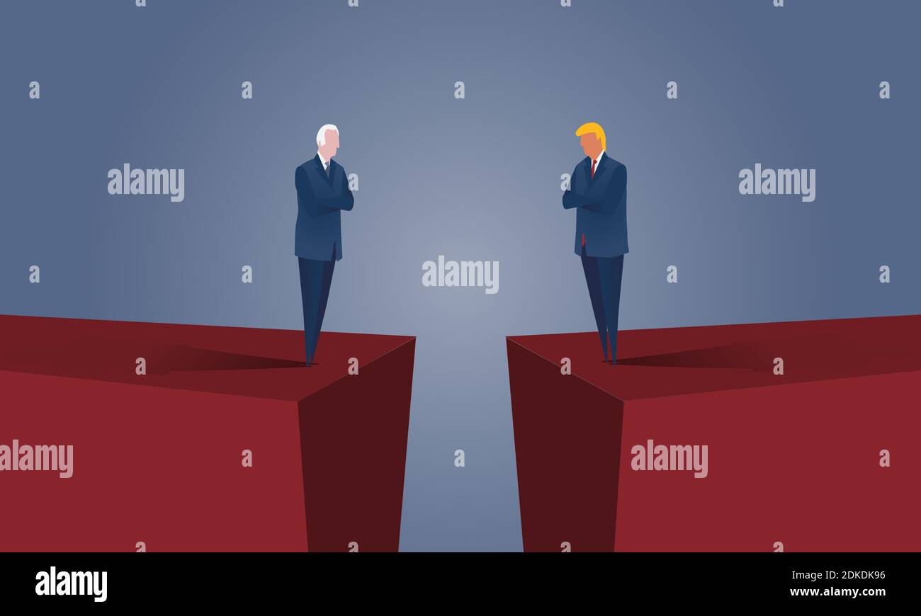 WASHINGTON, DC / USA - 3 NOVEMBRE 2020: Les élections aux États-Unis se terminent par un coup de fouet, car l'administration actuelle conteste les résultats des élections avec Illustration de Vecteur