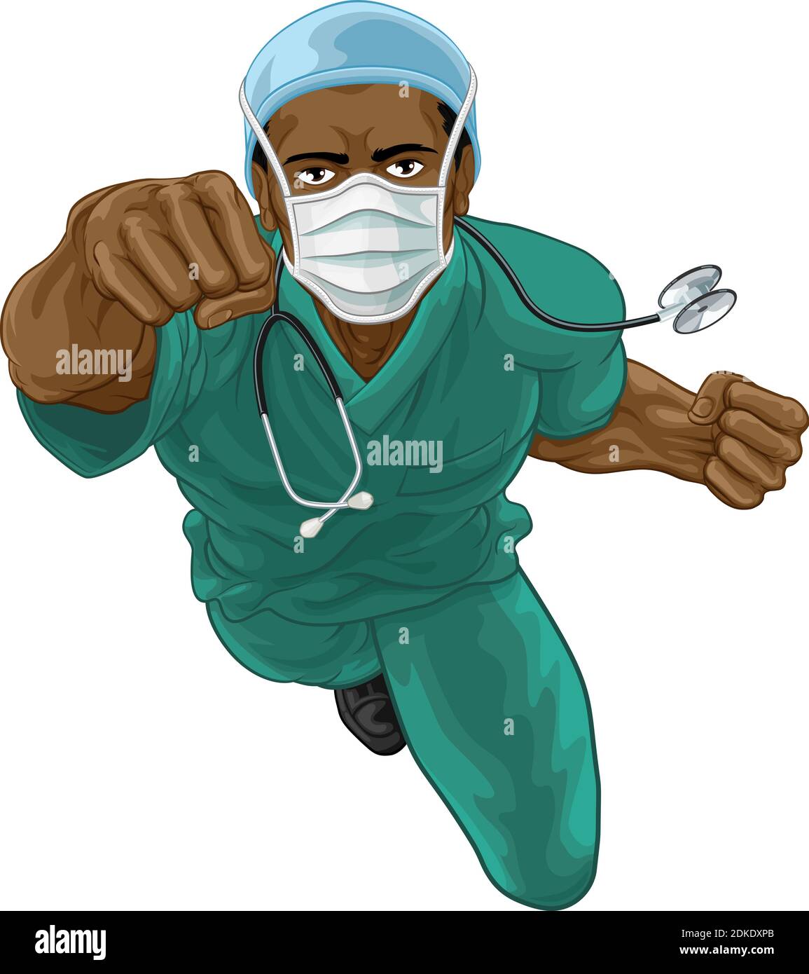 Médecin ou infirmière Superhero Medical concept Illustration de Vecteur