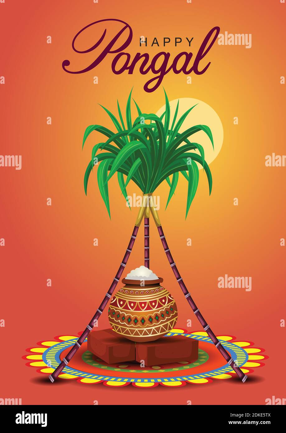 Illustration vectorielle du festival Tamil nadu de Happy Pongal. Illustration de Vecteur