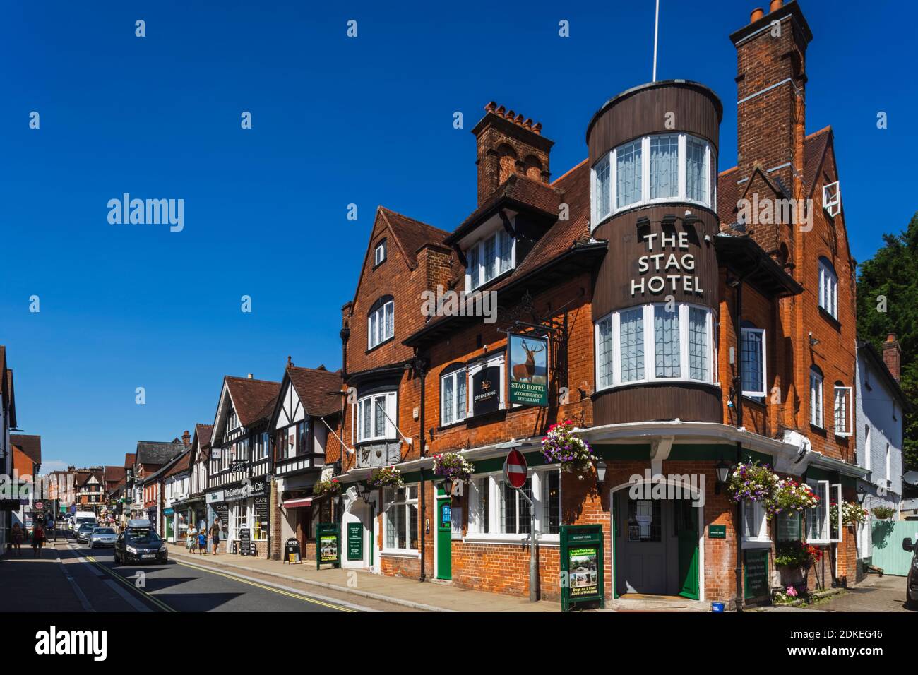 Angleterre, Hampshire, New Forest, Lyndhurst, Street Scene Banque D'Images