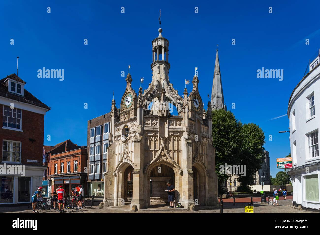 Angleterre, West Sussex, Chichester, la Croix du marché construite en 1501 par Bishop Edward Story Banque D'Images