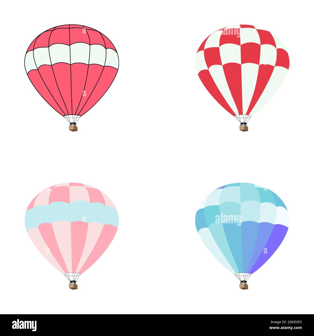 Ensemble d'illustrations vectorielles de bulles d'air chaud Banque D'Images