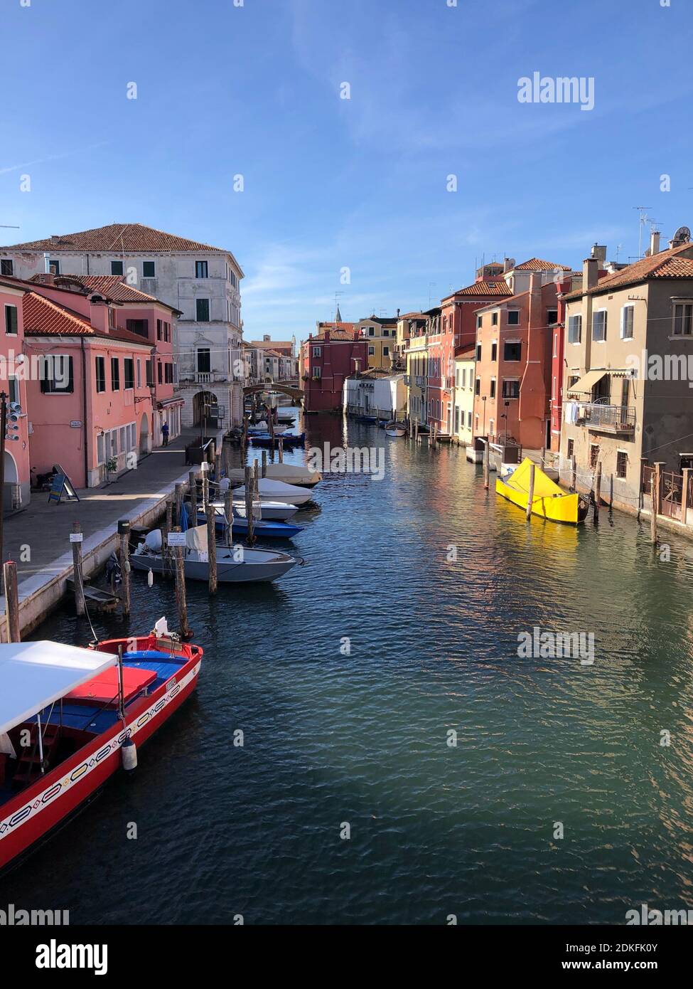 Chioggia, Canal de Vena, bateaux, lagune de Venise, Vénétie, Italie Banque D'Images