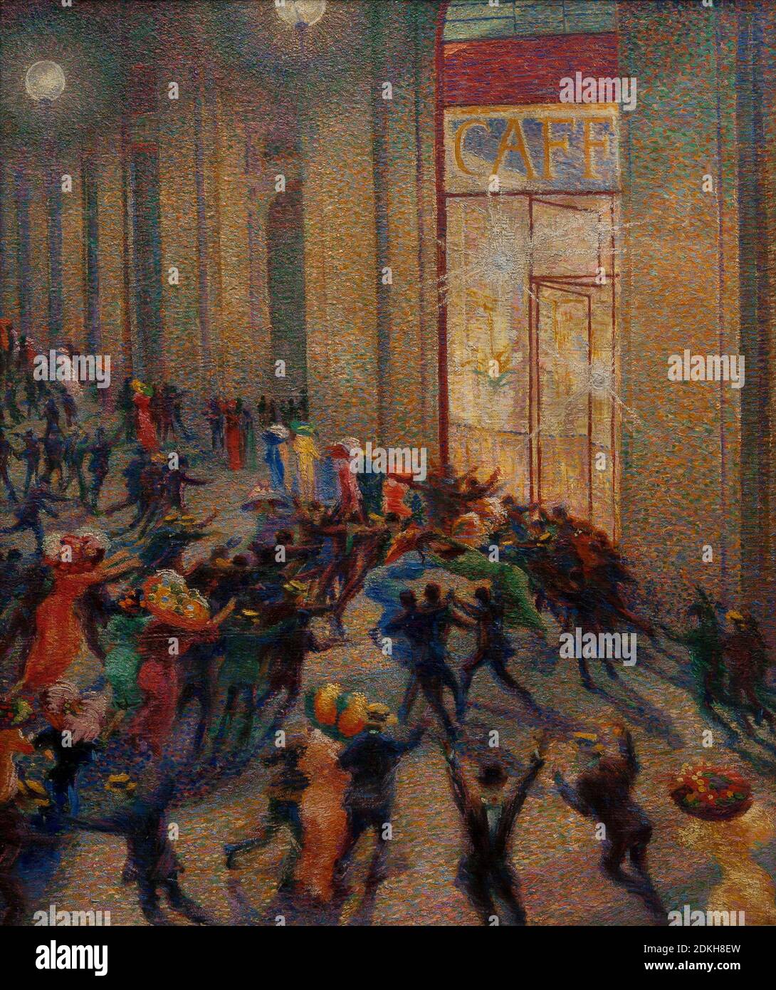 Futurisme italien Umberto Boccioni. 1882 – 1916. Bagarre dans la galerie. 1910. peinture à l'huile sur toile cm 76 x 64. Banque D'Images