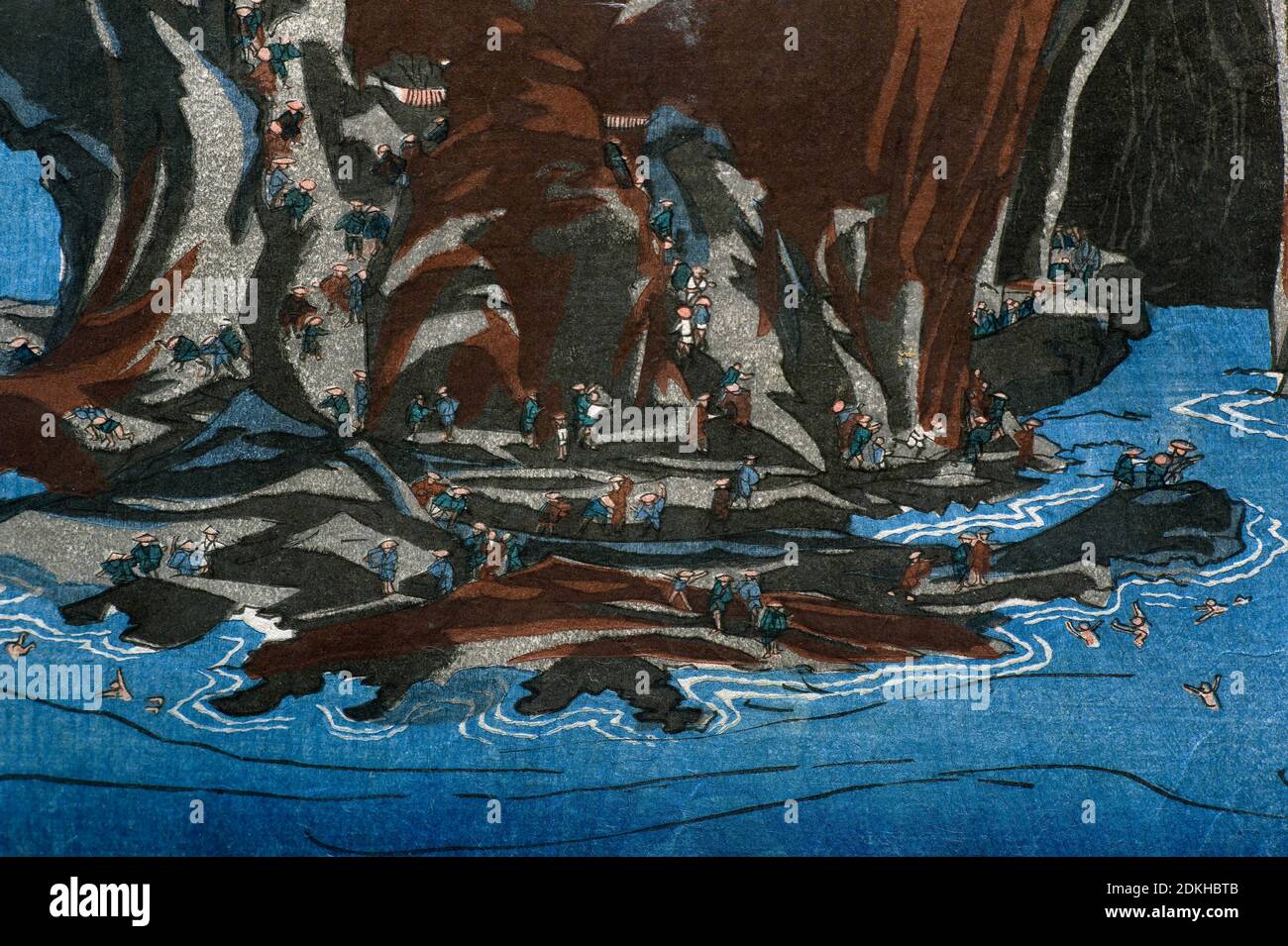 Art, Utagawa Kuniyoshi 1798-1861, titre de l'œuvre, vue d'Enoshima dans la province de Sagami (Sōshū Enoshima no zu), vers 1849-51, Ōban triptyque vertical Banque D'Images Art, Utagawa Kuniyoshi 1798-1861, titre de l'œuvre, vue d'Enoshima dans la province de Sagami (Sōshū Enoshima no zu), vers 1849-51, Ōban triptyque vertical Banque D'Images