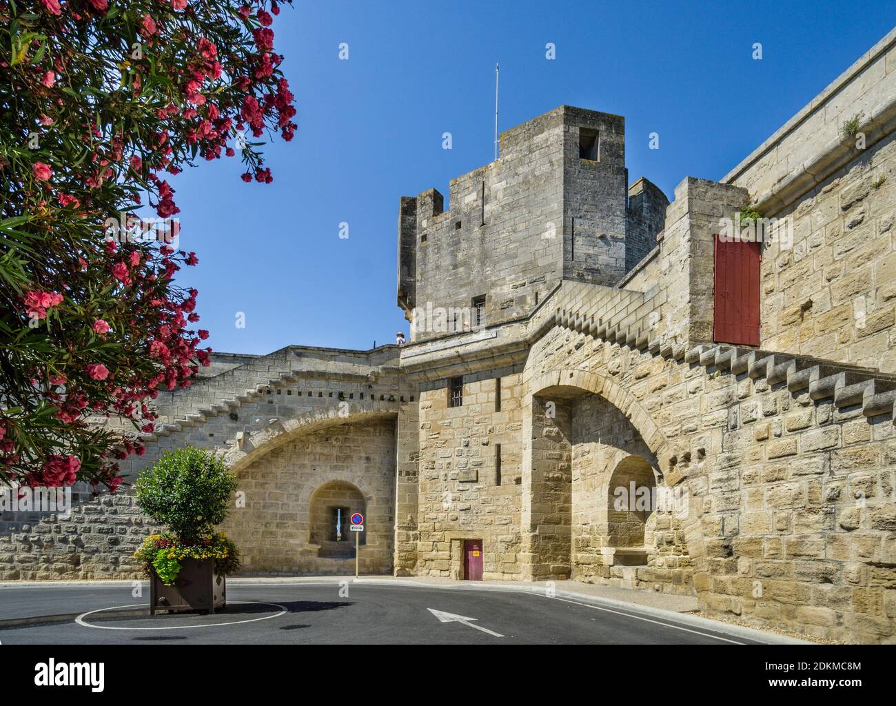 Partie sud de la ville médiévale fortifiée d'Aigues-mortes, petite Camargue, département du Gard, région occitanie, sud de la France Banque D'Images