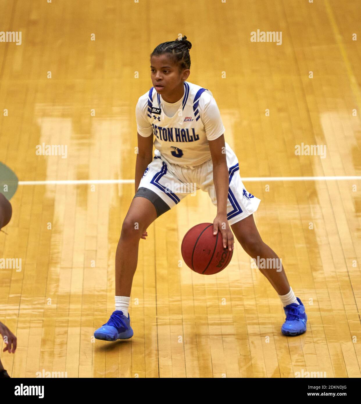 South Orange, New Jersey, États-Unis. 15 décembre 2020. Seton Hall Pirates garde Lauren Park-Lane (3) dans la première moitié au Walsh Gymnasium à South Orange, New Jersey. UCONN défait Seton Hall 92-65. Duncan Williams/CSM/Alamy Live News Banque D'Images