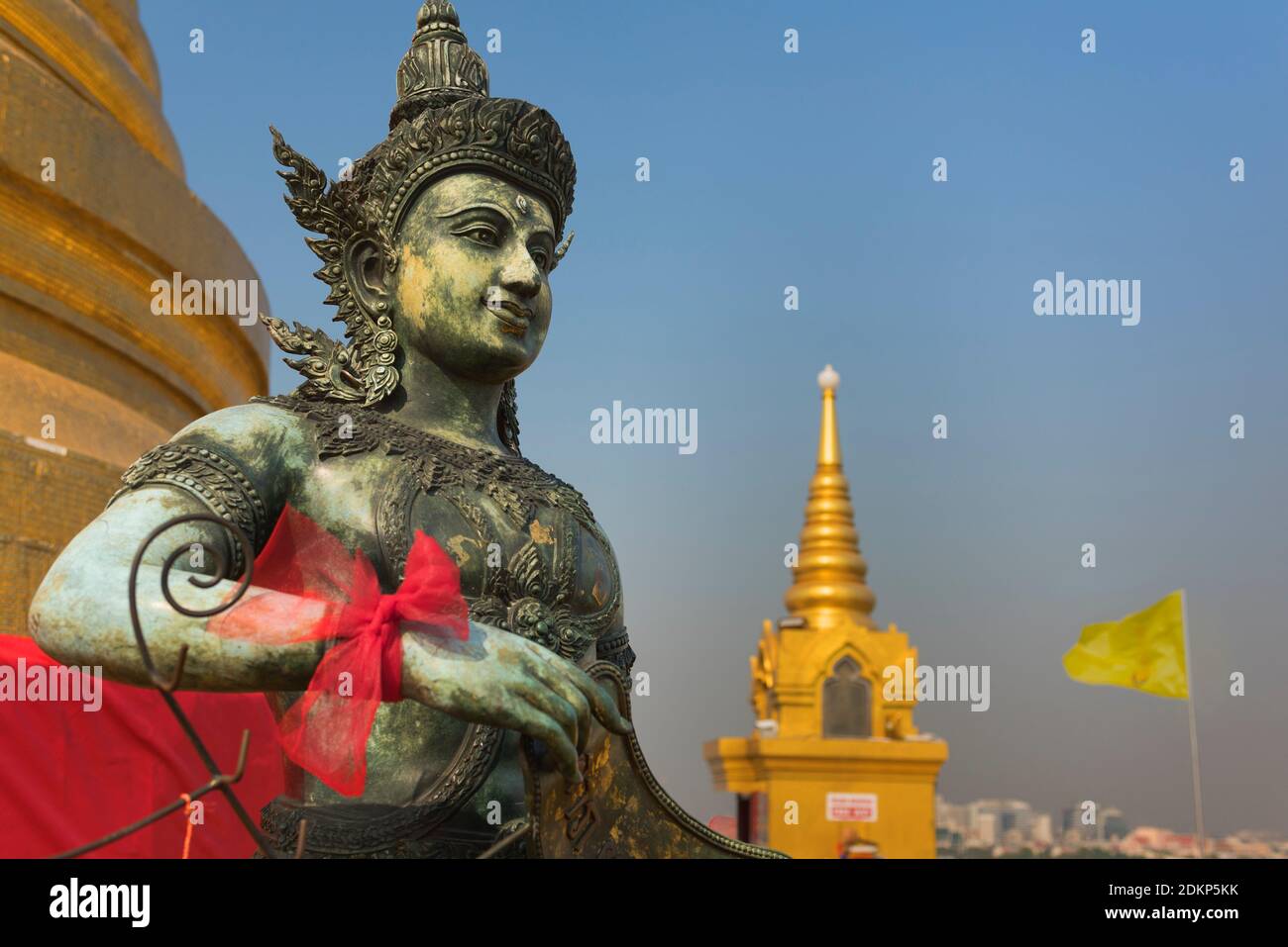 Mont d'or Statue Wat Saket Bangkok Thaïlande Banque D'Images