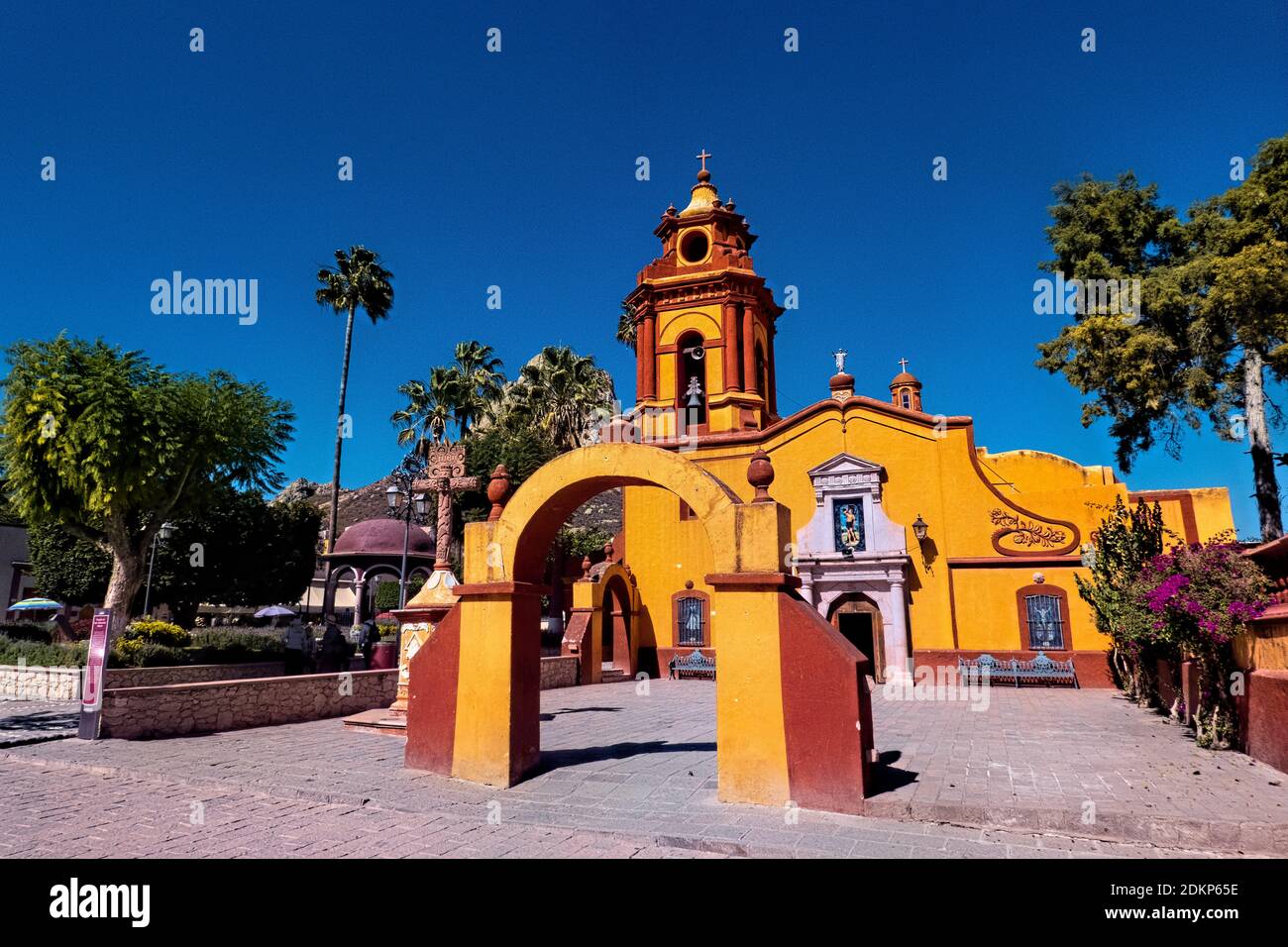 Parroquia San Sebastian église, Bernal, Queretaro, Mexique Banque D'Images