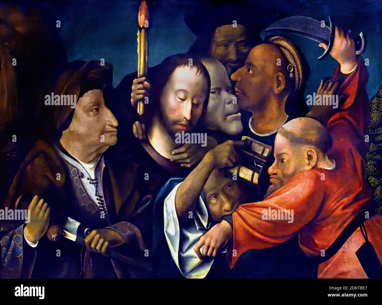 L'arrestation du Christ 1520-1540, pays-Bas, néerlandais ( l'arrestation de Jésus a été un événement crucial dans le christianisme enregistré dans les Évangiles canoniques. Jésus, un prédicateur que les chrétiens croient être le fils de Dieu, a été arrêté par les gardes du Temple du Sanhédrin dans le jardin de Gethsemane. Banque D'Images