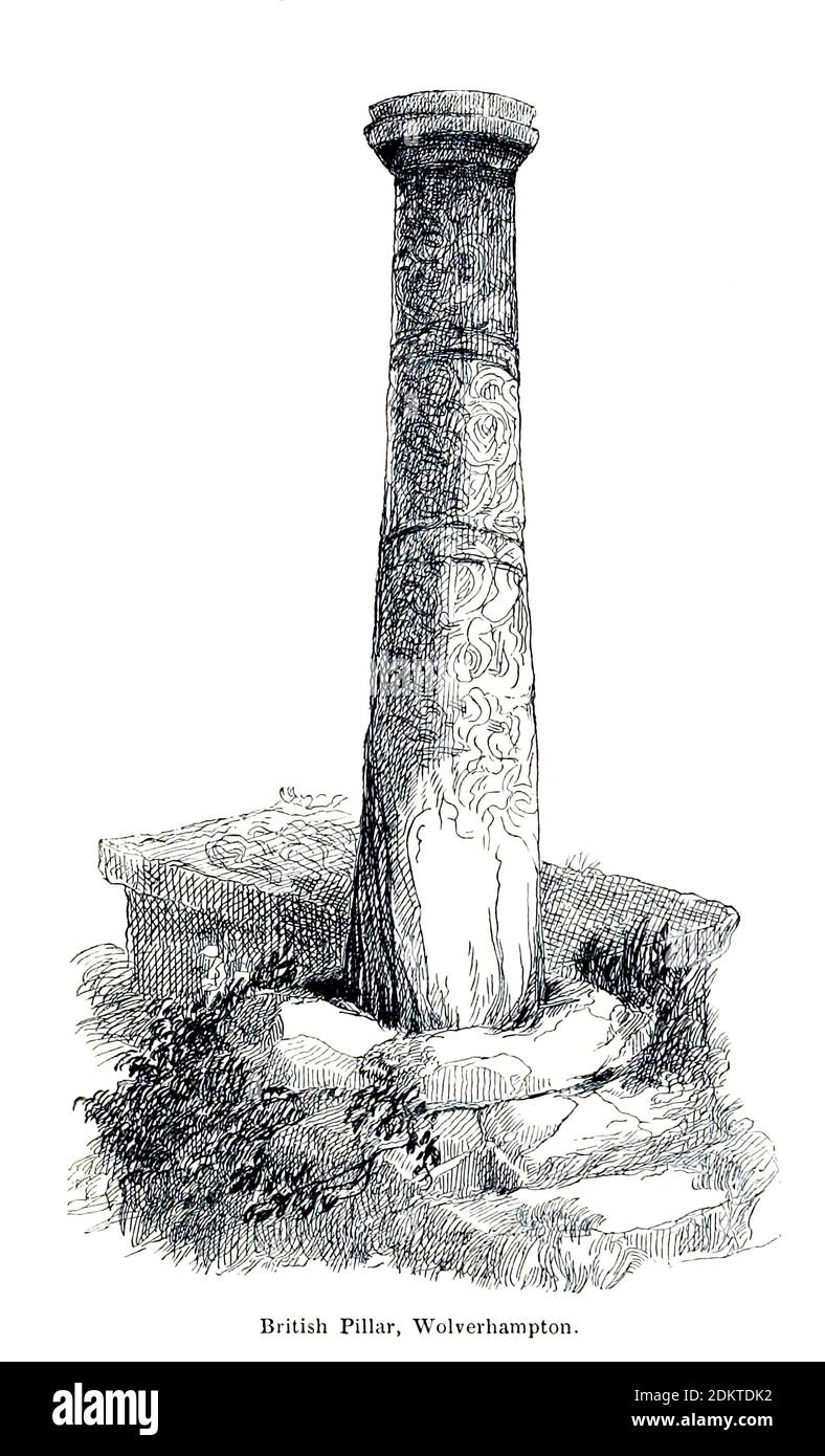 British Pillar, Wolverhampton, tiré du livre The errances of a Pen and Pencil de Palmer, F. P. (Francis Paul); Illustrated by Crowquill, Alfred, [Alfred Henry Forrester] publié à Londres par Jeremiah How en 1846 Banque D'Images