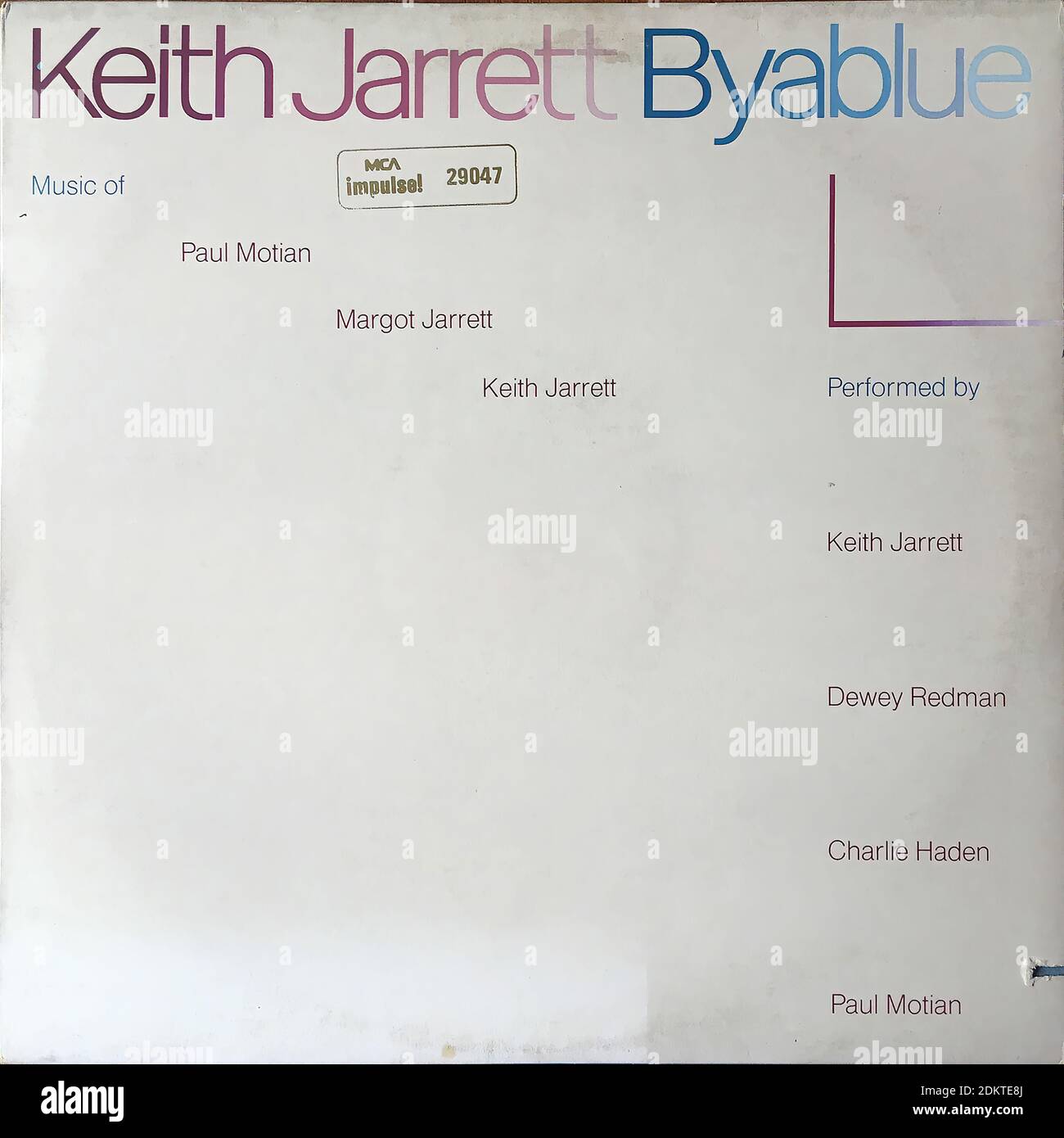 Keith Jarrett - Byablue - avec Dewey Redman, Charlie Haden, Paul Motian, MCA  Impulse! 29047, 1976 1977 - Vintage vinyle album couverture Photo Stock -  Alamy