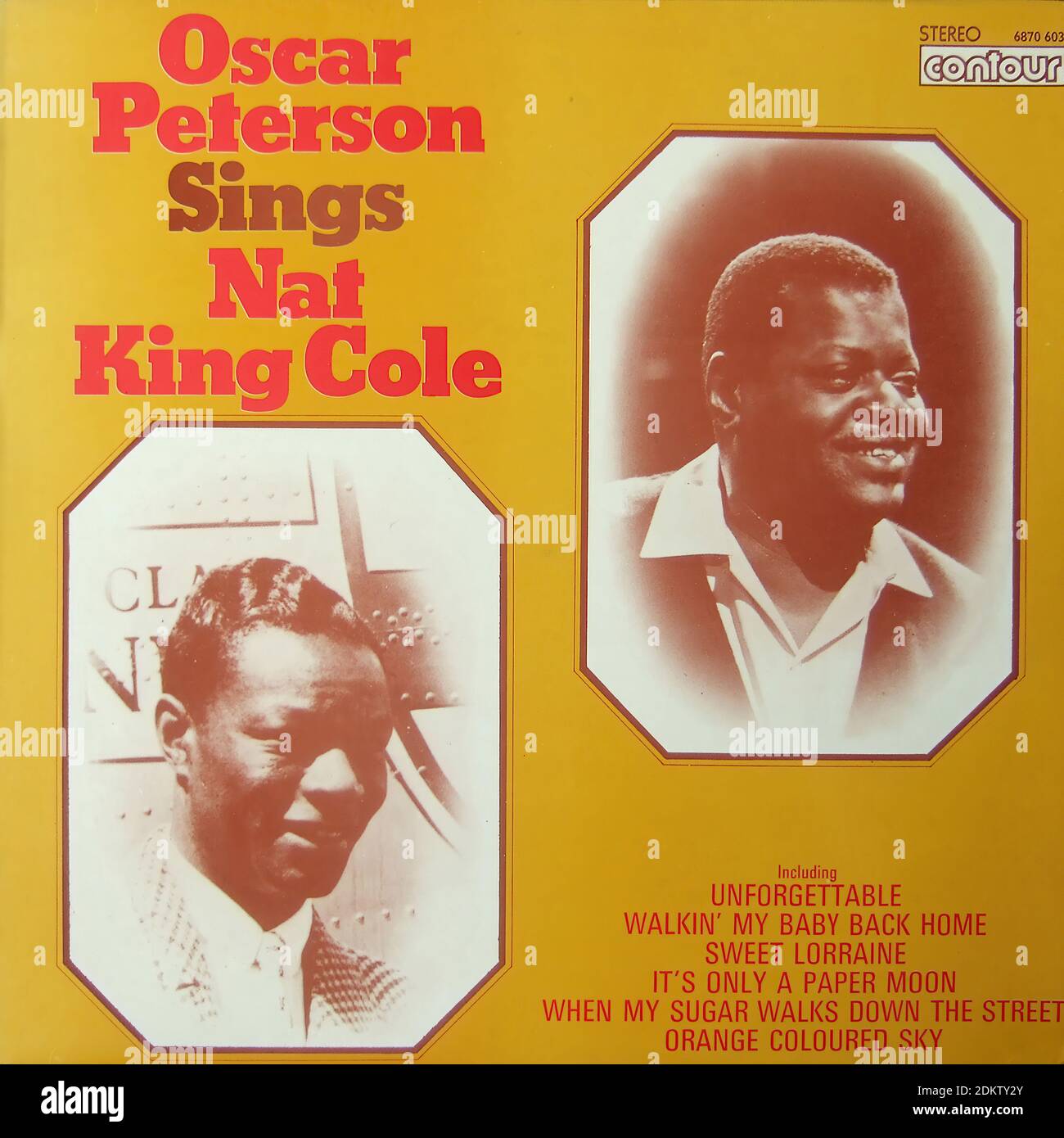 Oscar Peterson chante NAT King Cole, Contour 6870 603 - Vintage vinyle album couverture Banque D'Images