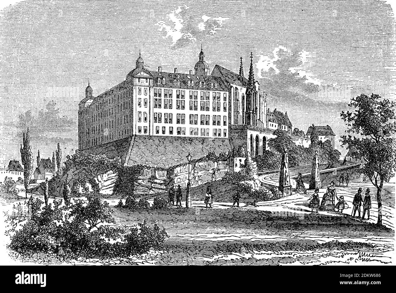 Le château d'Altenburg, Saxe, Allemagne, en 1882 / Das Schloß à Altenburg, Sachsen, Deutschland, im Jahre 1882, Historisch, historique, numérique reproduction améliorée d'un original du 19ème siècle / digitale Reproduktion einer Originalvorlage aus dem 19. Jahrhundert Banque D'Images