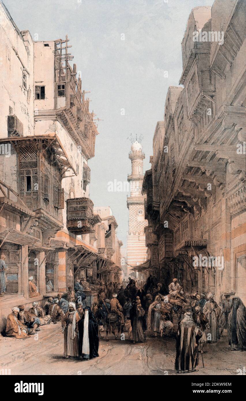 Mosquée el Mooristan, le Caire par Louis Haghe, 1849 Banque D'Images