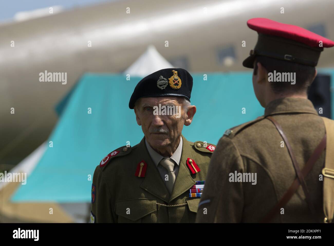 Réacteur habillé comme le maréchal britannique de la guerre mondiale deux Bernard Law Montgomery à un spectacle aérien à Cosford Banque D'Images