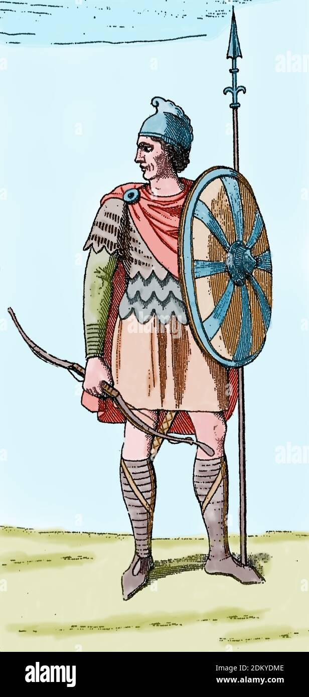 Angleterre. Période Anglo-Saxons. 5e-11e. Société. Paysan. Gravure, 19e siècle. Banque D'Images