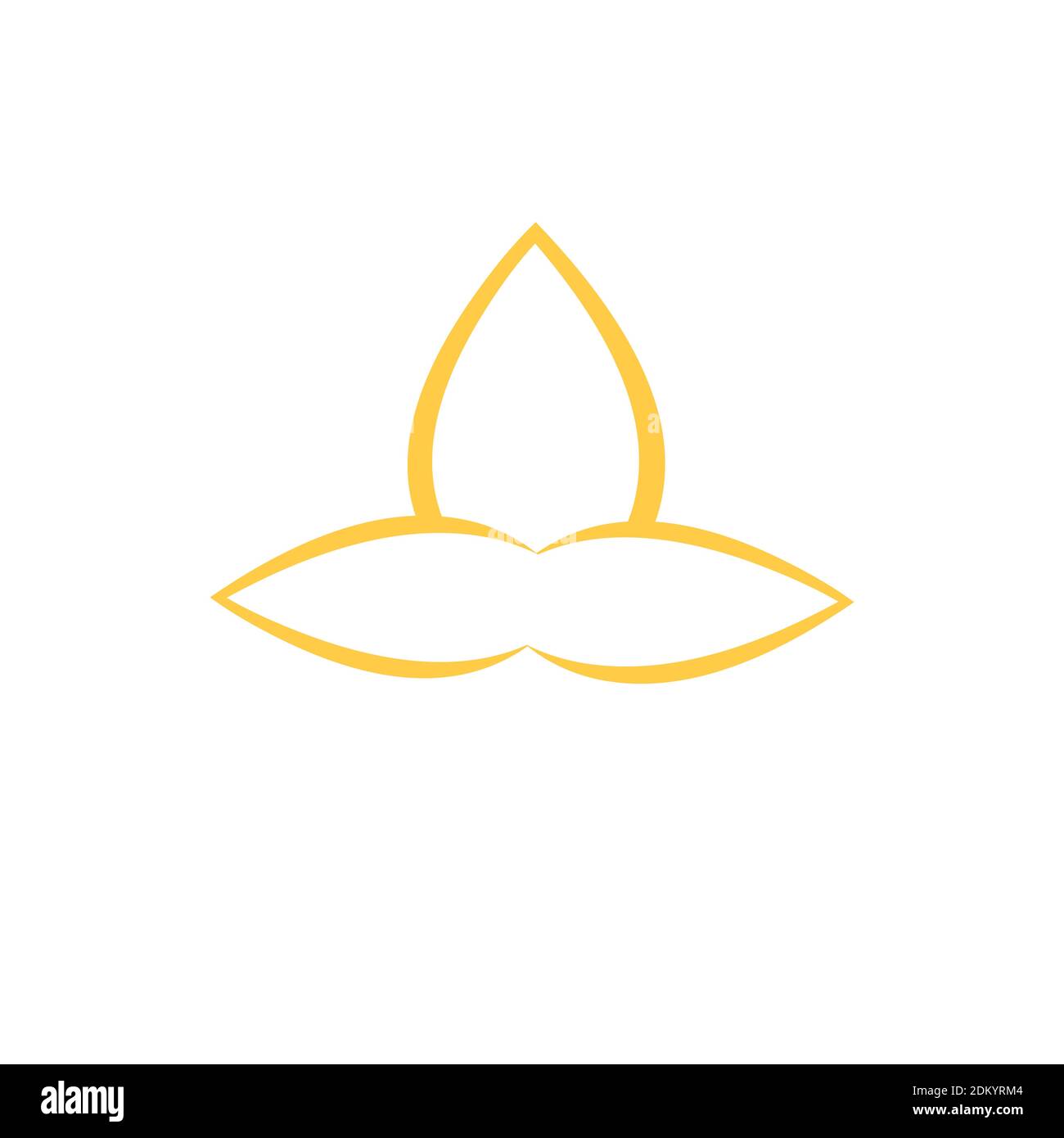 Logo de luxe en feuilles dorées. Illustration de Vecteur