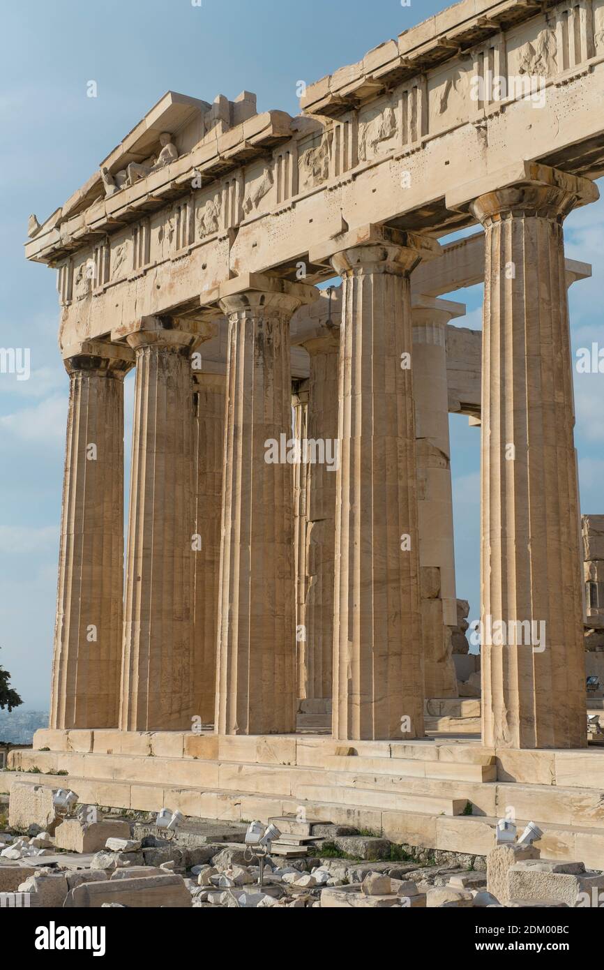 Grèce : Acropole d'Athènes et Aegine Banque D'Images