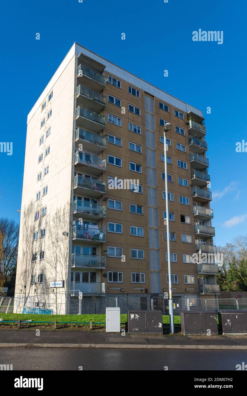 Des blocs d'appartements sur Shannon Road sur Primrose Hill Estate, Kings Norton, Birmingham qui doivent être démolis Banque D'Images