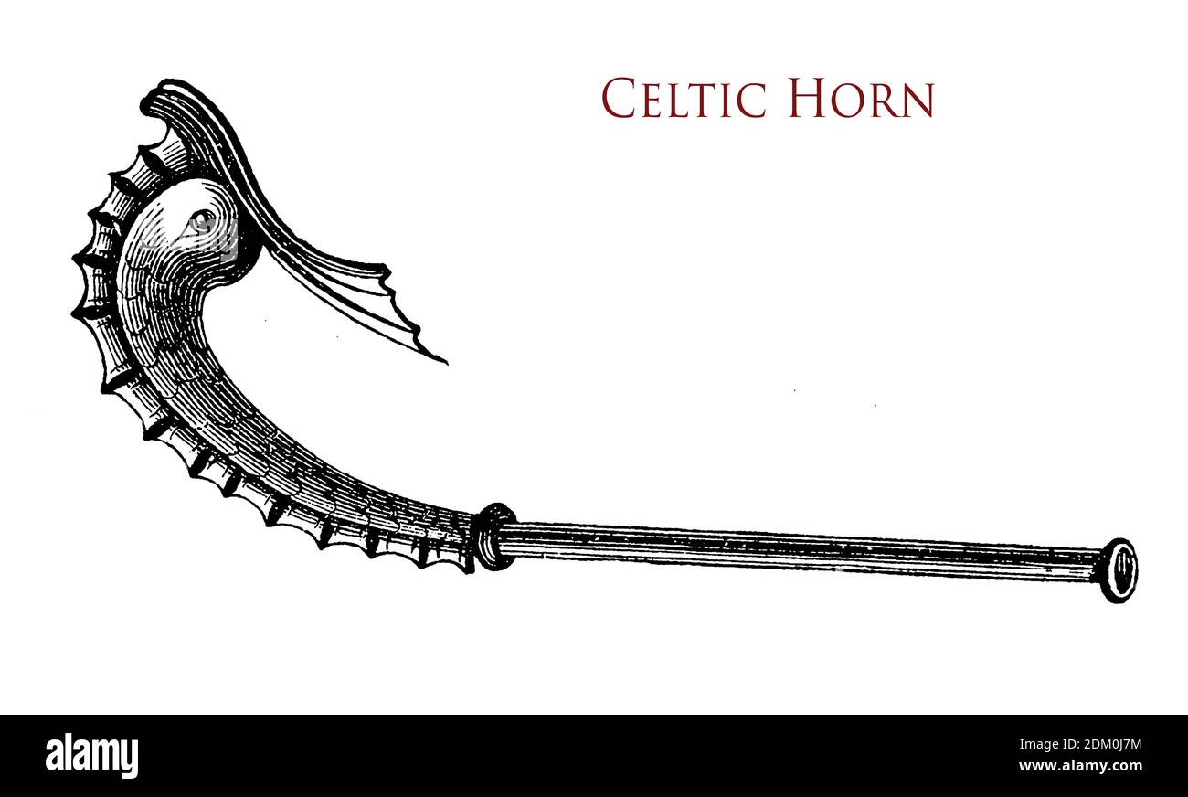 Instruments de musique anciens : corne celtique Banque D'Images