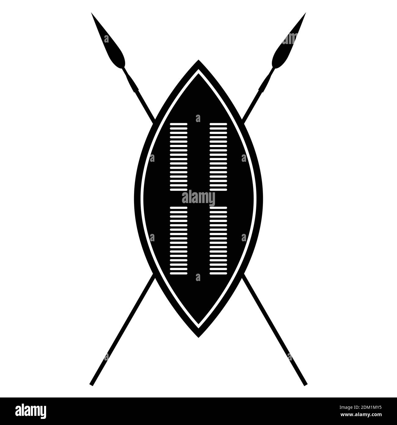 Icône de bouclier et de lances africaines, illustration vectorielle Illustration de Vecteur