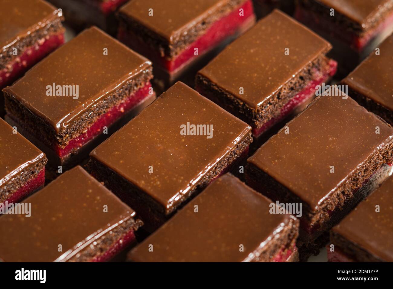 Le gros plan de morceaux de gâteaux au chocolat Banque D'Images
