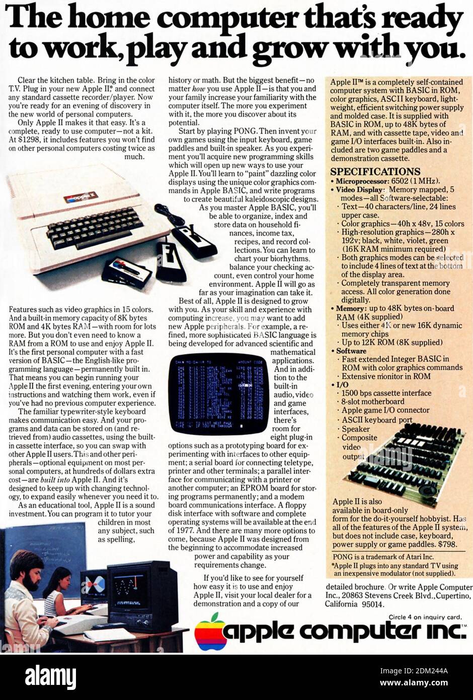 PUBLICITÉ APPLE II sur 1978 Banque D'Images