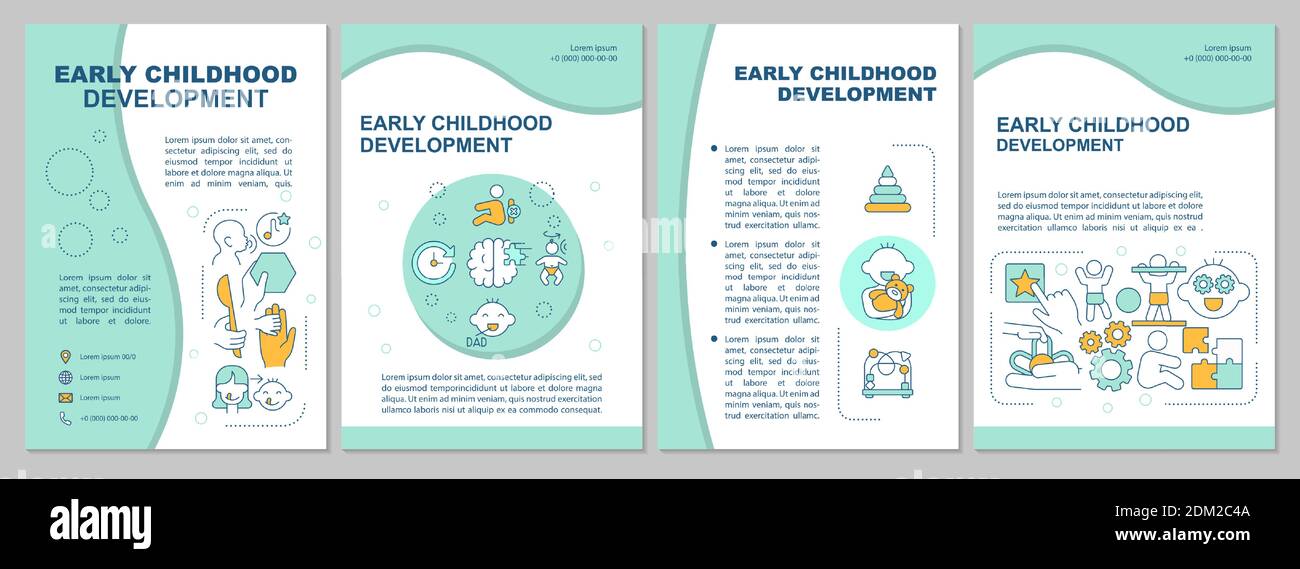 Modèle de brochure sur le développement de la petite enfance Illustration de Vecteur