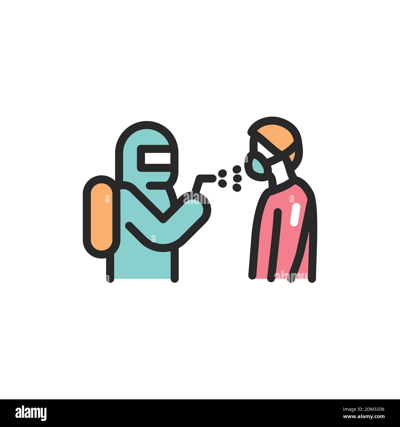 Icône de la ligne de couleur de désinfection humaine. Elément vectoriel isolé. Illustration de Vecteur Icône de la ligne de couleur de désinfection humaine. Elément vectoriel isolé. Illustration de Vecteur