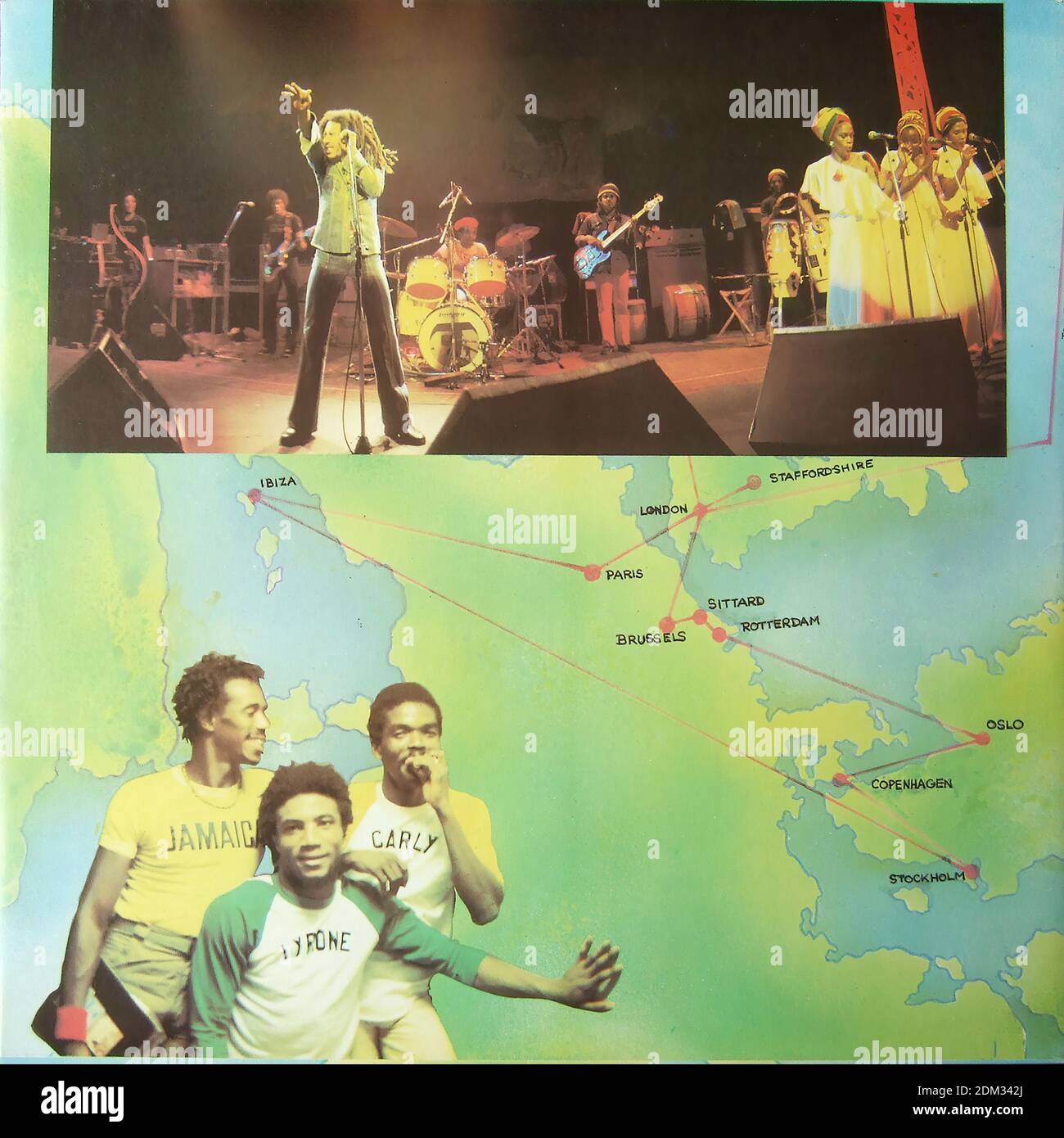Manchon Bob Marley et les Wailers - Babylone en bus (2LP) 01 - couverture d'album Vintage en vinyle Banque D'Images