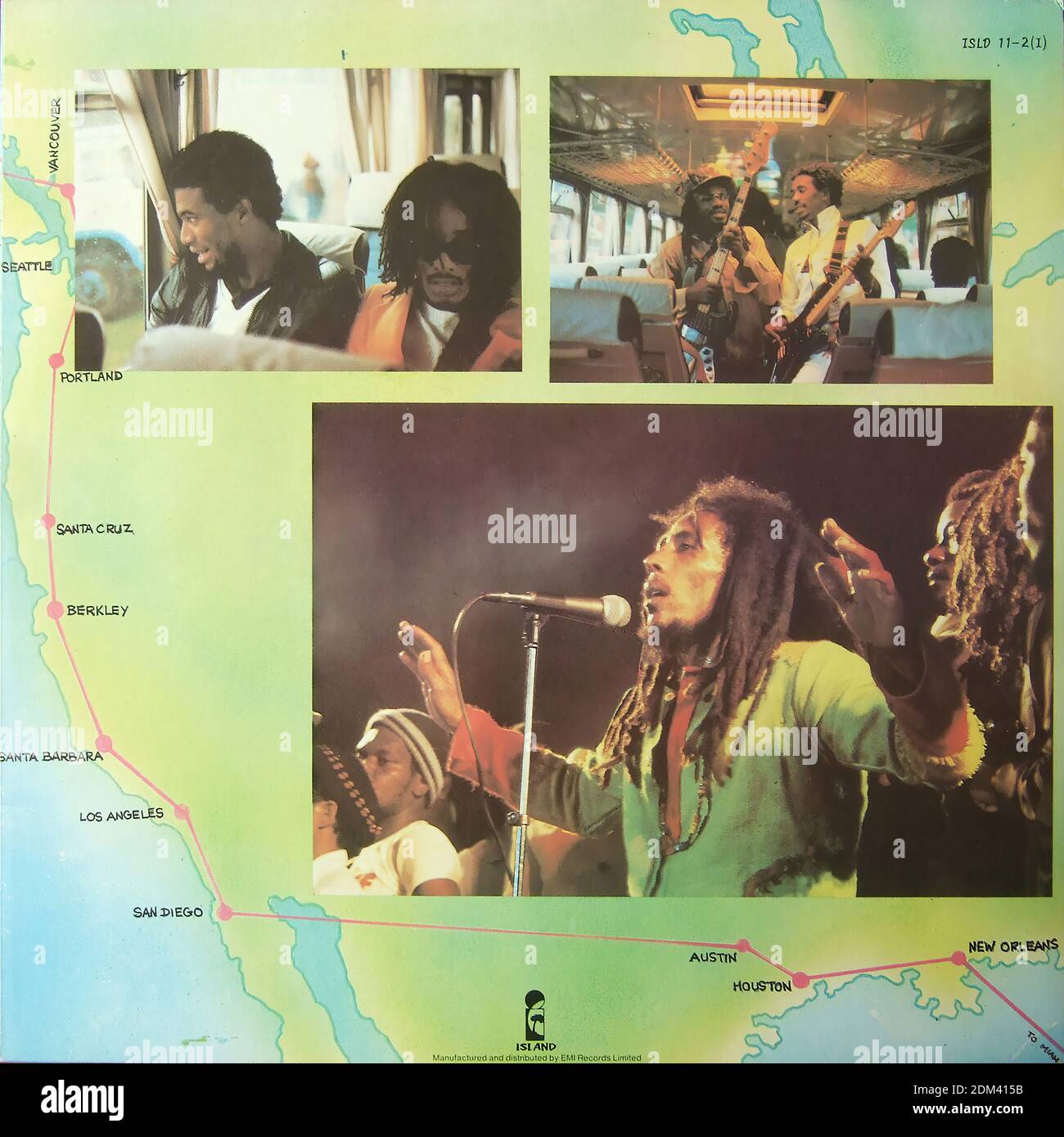 Manchon Bob Marley et les Wailers - Babylone en bus (2LP) 03 - couverture d'album Vintage en vinyle Banque D'Images