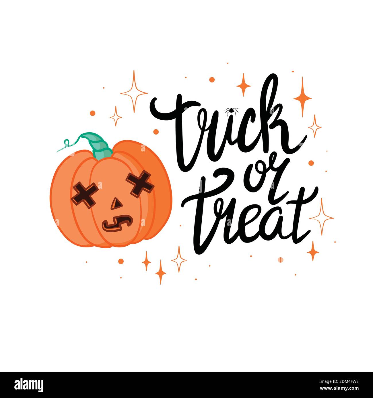 Halloween - bonne Halloween ! Vector, illustration de la citrouille et du lettrage. Illustration de Vecteur