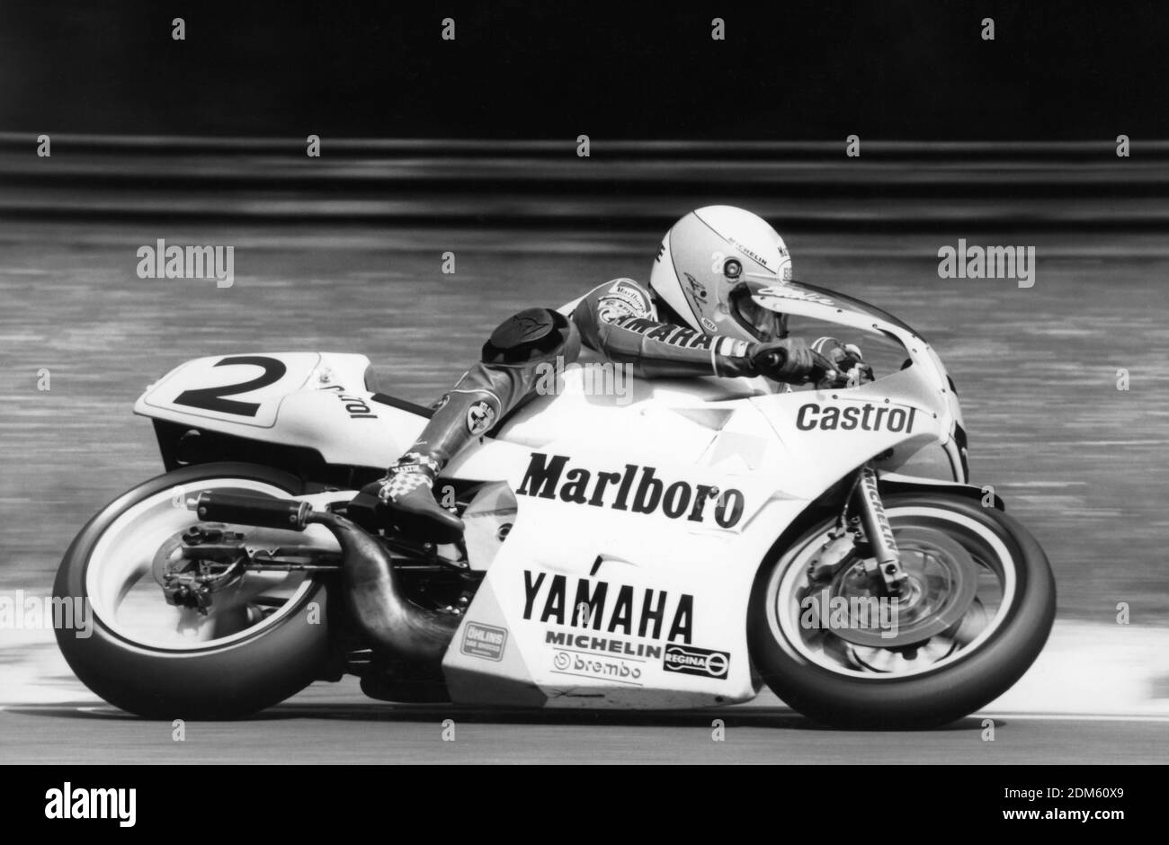 Eddie Lawson, (Etats-Unis), Yamaha 500, Belgique GP 500 1986, Spa Francorchamps Banque D'Images