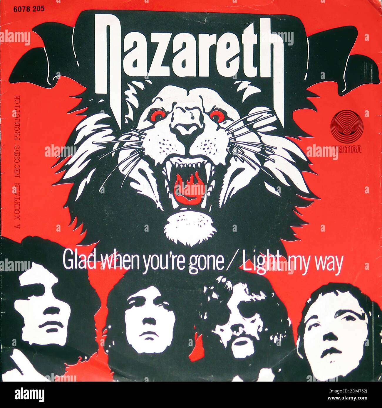 Nazareth heureux quand vous êtes parti   Tlight my Way - Housse Vintage Vinyl Record Banque D'Images Nazareth heureux quand vous êtes parti   Tlight my Way - Housse Vintage Vinyl Record Banque D'Images