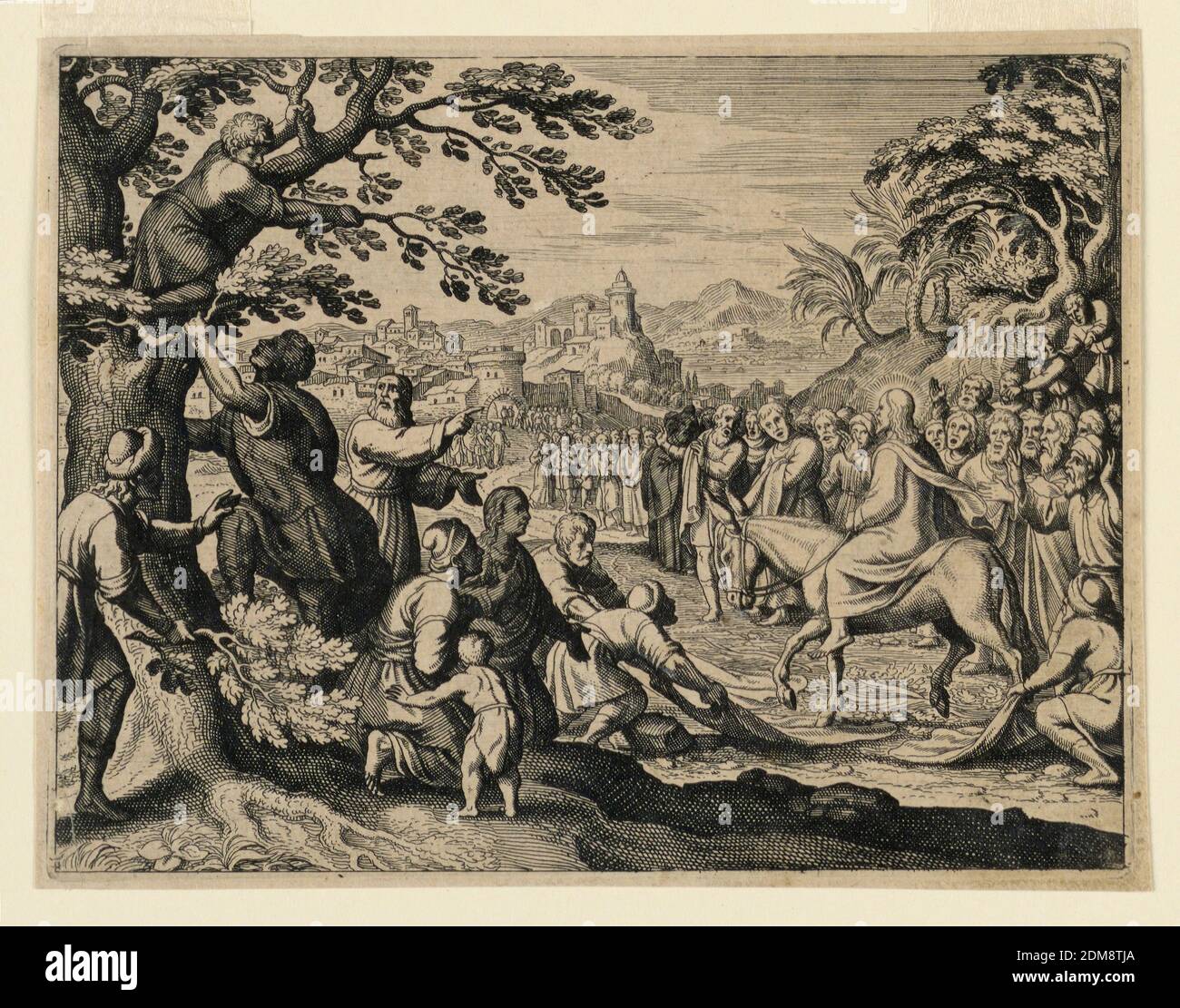 Entrée du Christ à Jérusalem, Michel Lasne, français, ca. 1590 - 1667, gravure sur papier, France, env. 1650, Imprimer Banque D'Images