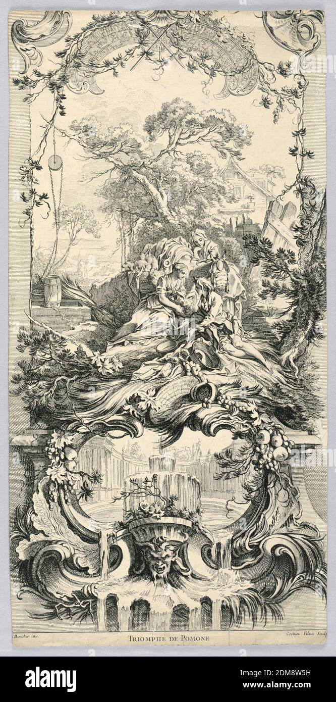 Triomphe de Pomone, Charles-Nicolas Cochin le jeune, 1715 - 1790, François Boucher, Français, 1703 - 1770, Etching sur papier, Europe, France, 18ème siècle, imprimé Banque D'Images Triomphe de Pomone, Charles-Nicolas Cochin le jeune, 1715 - 1790, François Boucher, Français, 1703 - 1770, Etching sur papier, Europe, France, 18ème siècle, imprimé Banque D'Images