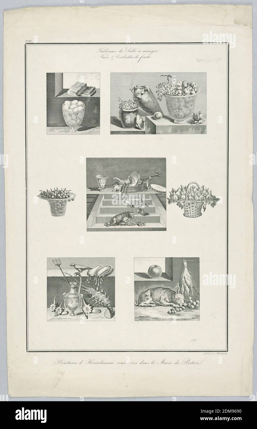 Peintures d'Herculanum conservées au Musée Portici, Pierre Gabriel Berthault, français, ca. 1748 - env. 1819, gravure sur papier, peintures d'Herculanum conservées au Musée Portici, France, 1748–1819, imprimé Banque D'Images