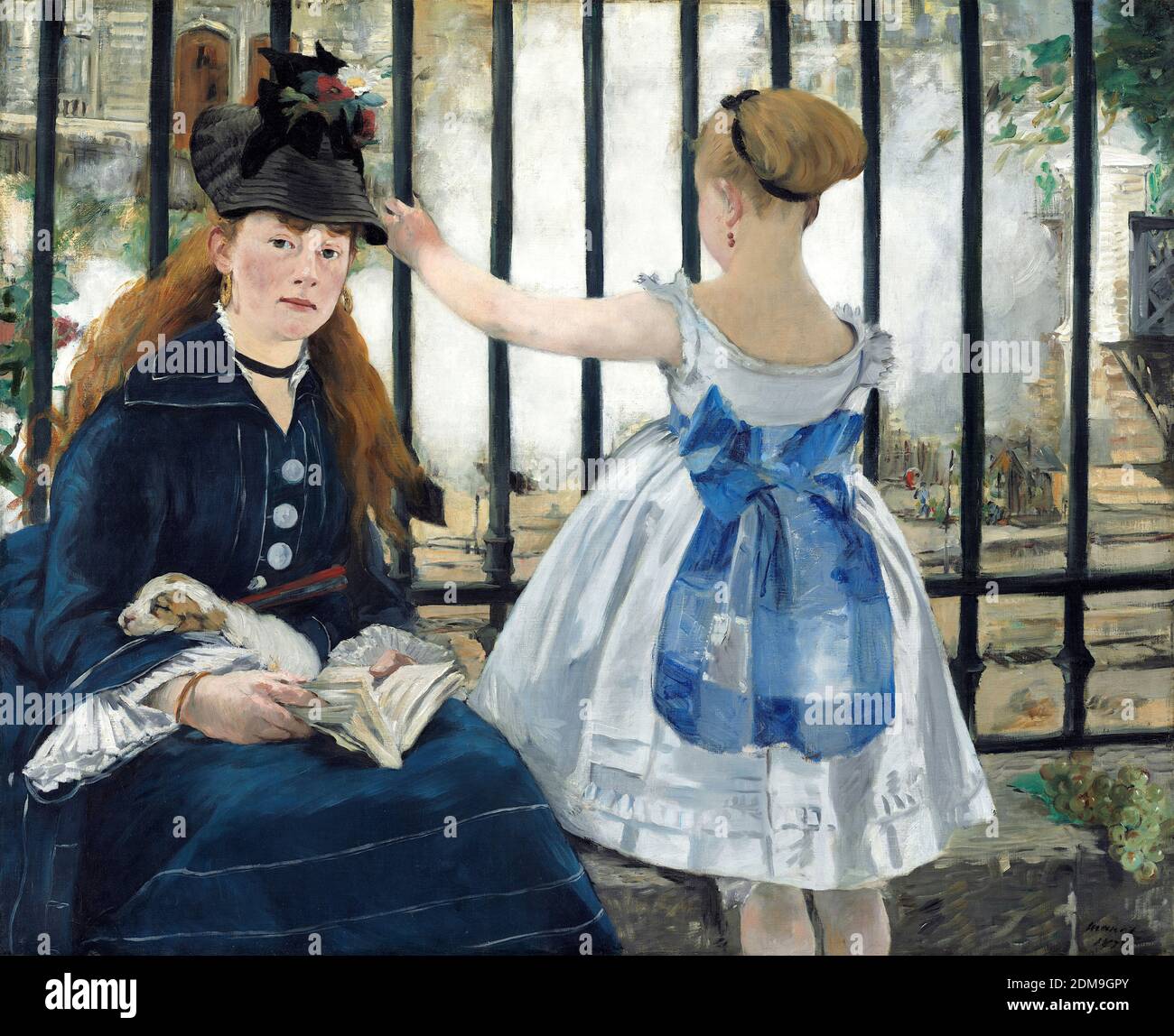 Le chemin de fer (1873) peinture moderniste française d'Édouard Manet - très haute résolution et image de qualité Banque D'Images