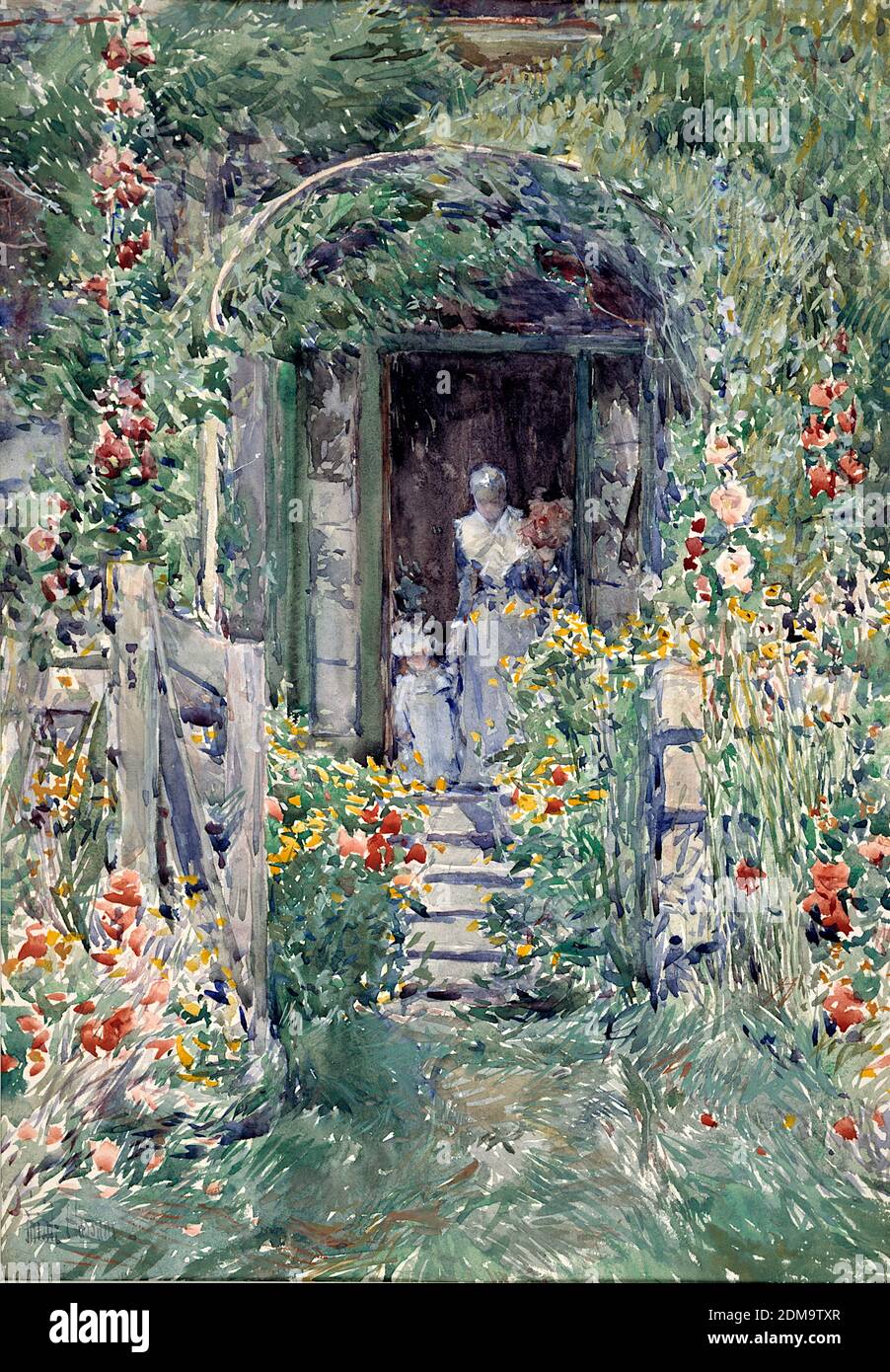 Le jardin dans sa gloire 1892 peinture impressionniste américaine par Childe Hassam - très haute résolution et image de qualité Banque D'Images