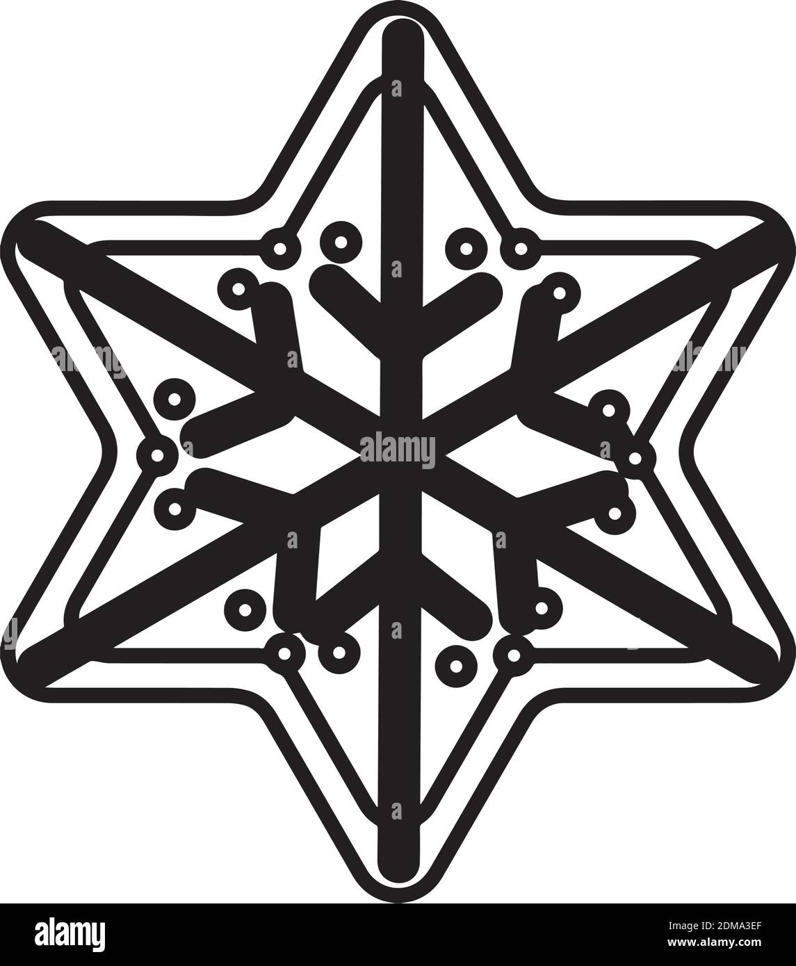 Icône de pain d'épice de noël isolée en forme d'étoile. Illustration vectorielle Illustration de Vecteur