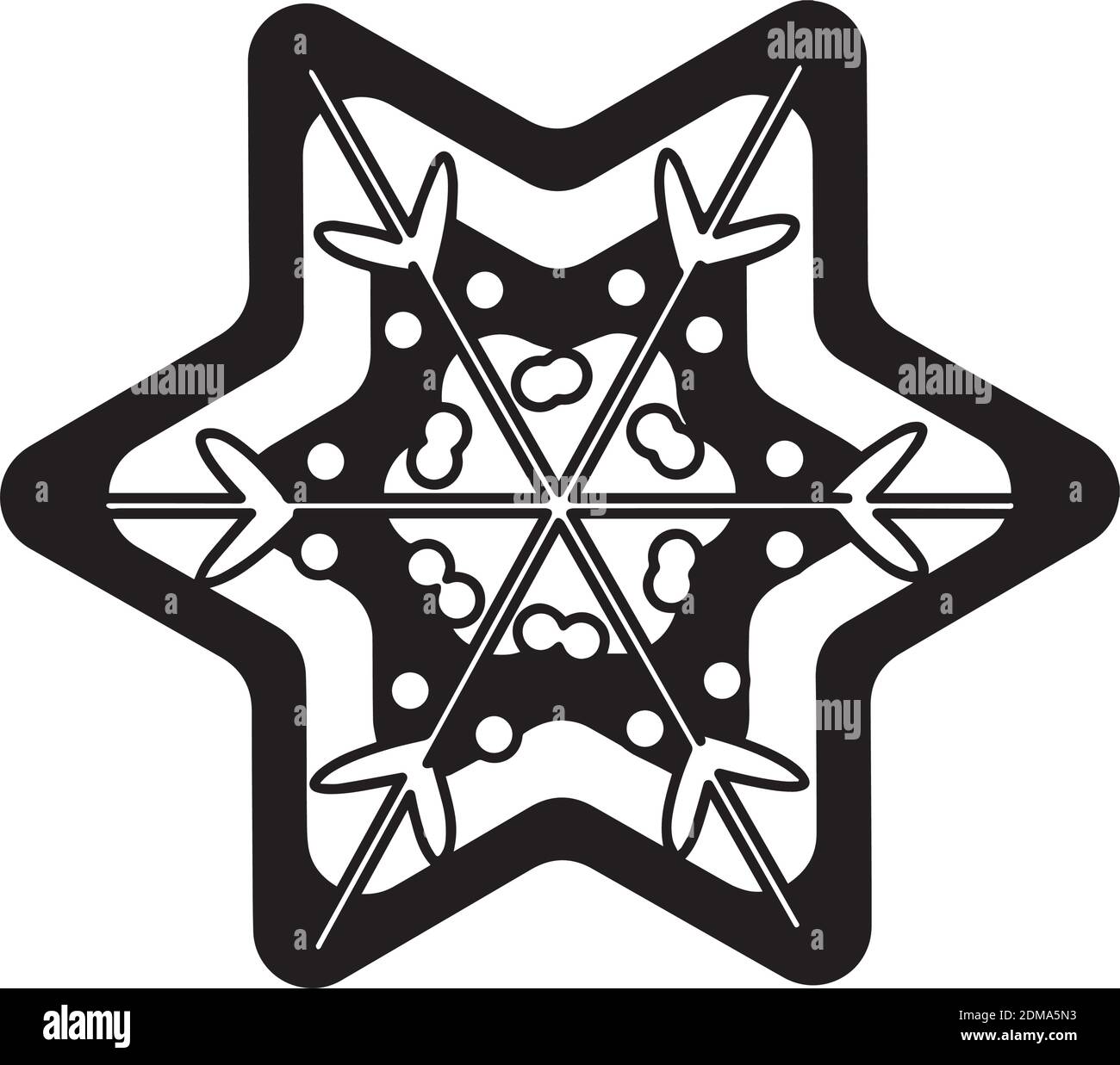 Icône de pain d'épice de noël isolée en forme d'étoile. Illustration vectorielle Illustration de Vecteur