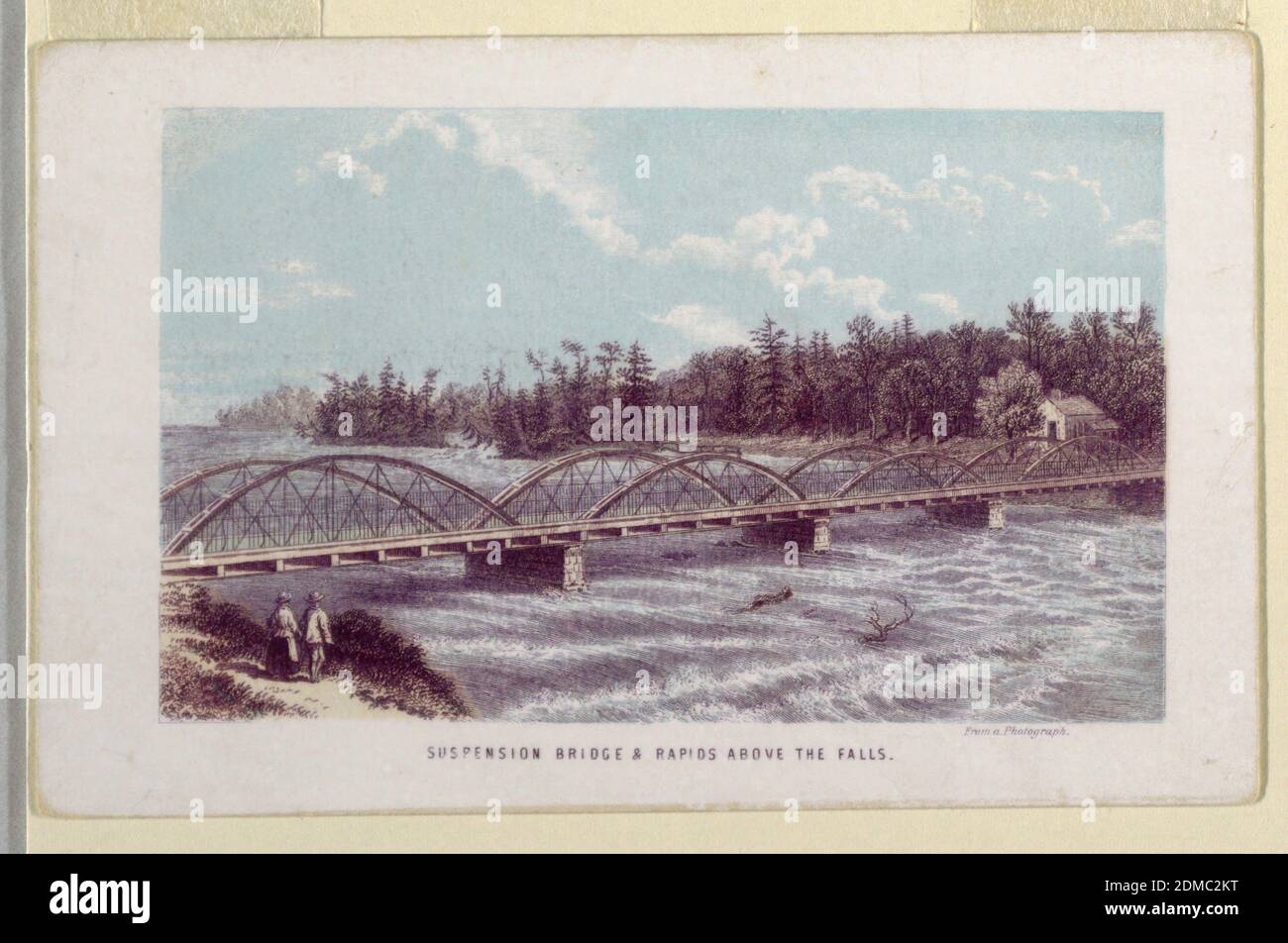 Niagara Falls, gravure en bois de couleur, rectangle horizontal, États-Unis, env. 1857, paysages, Imprimer Banque D'Images