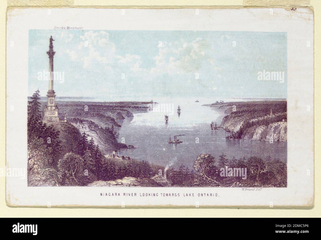 Niagara River, D. Friend, américain, lithographie de couleur, rectangle horizontal, États-Unis, ca. 1857, paysages, Imprimer Banque D'Images