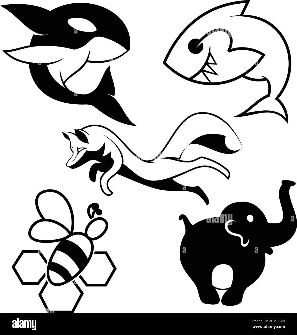 Illustration vectorielle Silhouette Animals. Dessin animé animal vectoriel Illustration de Vecteur