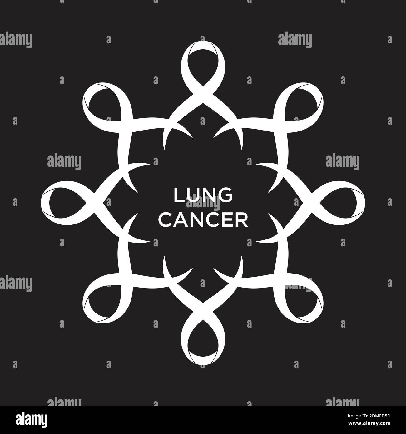 Cancer ribbon white color representing the support of tackling cancers. The ribbons circular as a symbol of cancer. Vector illustration EPS.8 EPS.10 Illustration de Vecteur