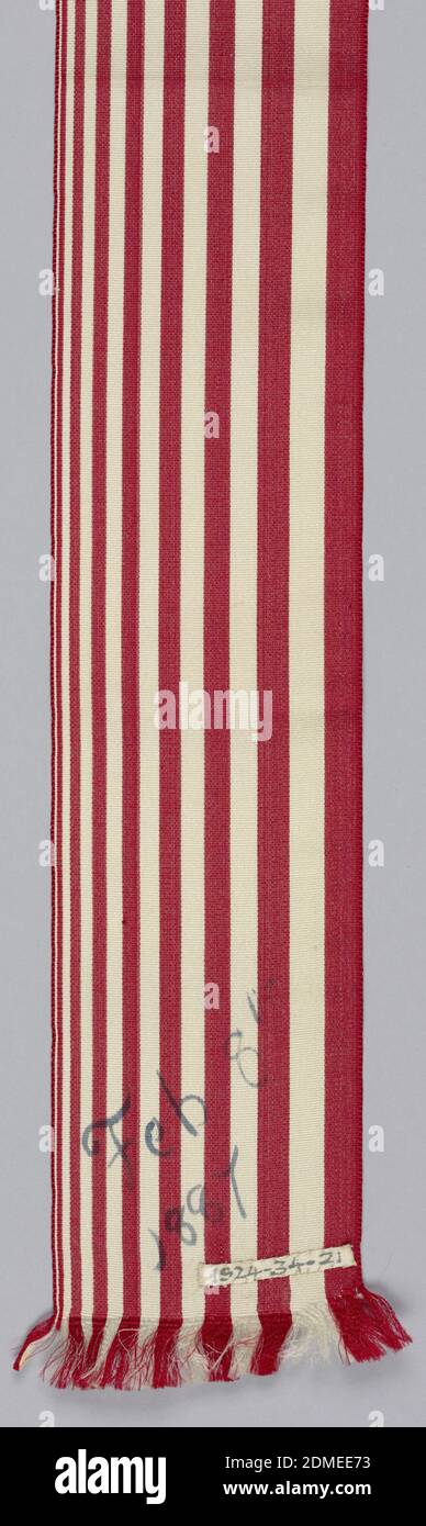 Ruban, USA, 1887, textiles tissés, ruban Banque D'Images