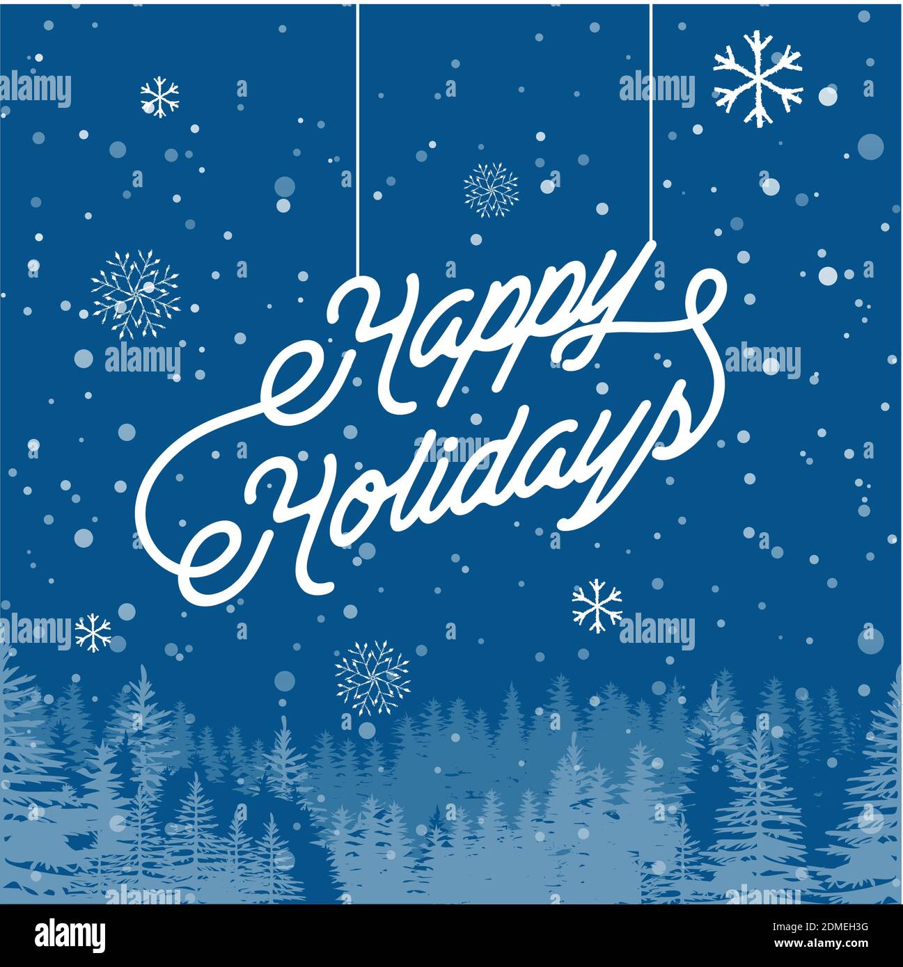 Illustration vectorielle abstraite de l'hiver avec texte Happy Holidays. Hiver vacances fond bleu. Illustration vectorielle EPS.8 EPS.10 Illustration de Vecteur