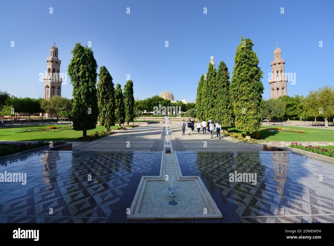 La grande mosquée du Sultan Qaboos à Muscat, Oman. Banque D'Images
