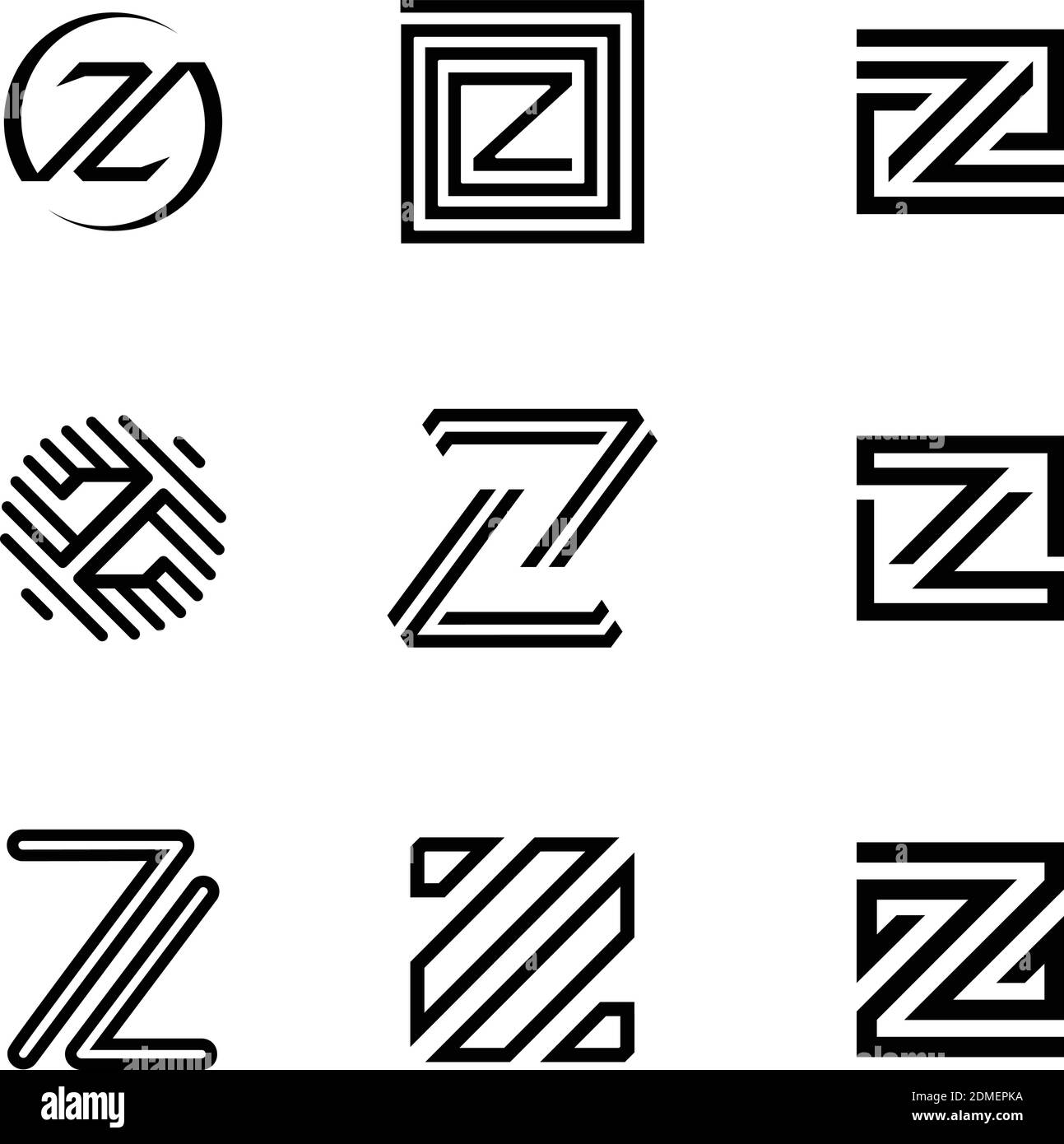 Illustration vectorielle Z de la forme abstraite du logo. Jeu de lettres modernes. Logo d'entreprise. Étiquette mode, icônes de logo Web, icônes de logo de technologie. Illustration de Vecteur